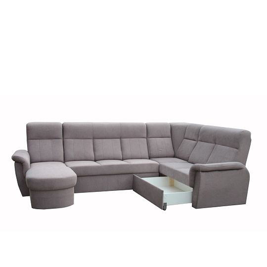 MODENA rohová sedací souprava do U levá, Castel 20 hnědá