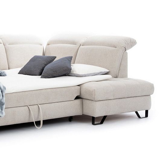 GENEZA rohová sedací souprava, levá, bílá káva Misterio 07