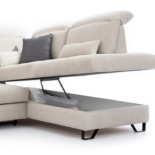 GENEZA rohová sedací souprava, levá, bílá káva Misterio 07