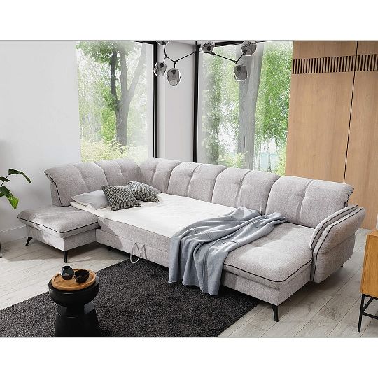 MIRELA NEW sedací souprava do U, pravá, světle šedá Misterio 82