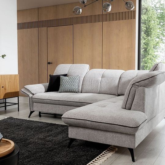 MIRELA NEW rohová sedací souprava, levá, světle šedá