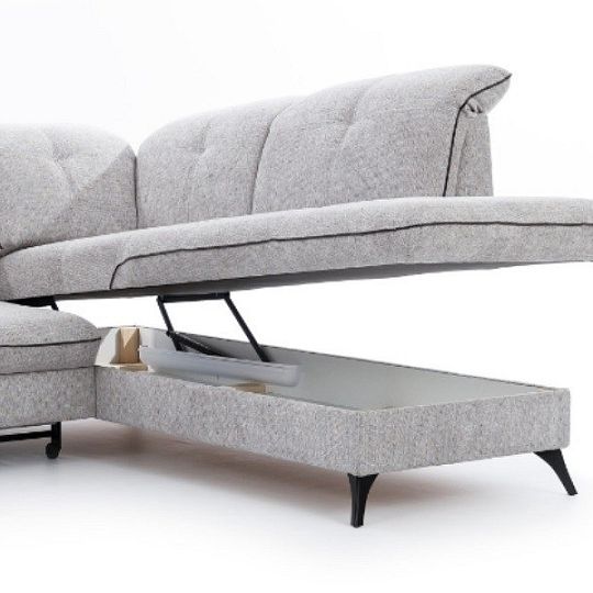 MIRELA NEW rohová sedací souprava, levá, světle šedá