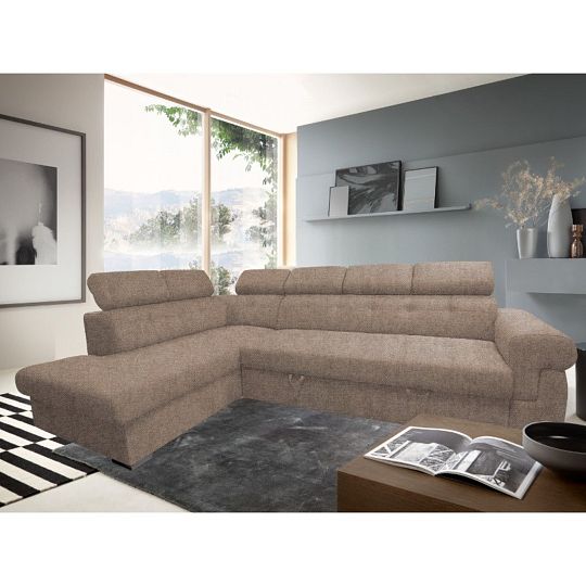 ATLANTIDA rohová sedací souprava, pravá, hnědá