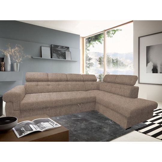 ATLANTIDA rohová sedací souprava, levá, hnědá