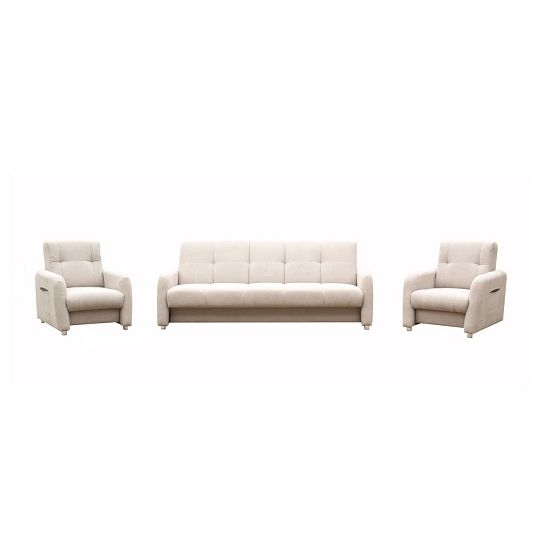 SALI pohovka s křesly, béžová/tmavě hnědá Soro 23