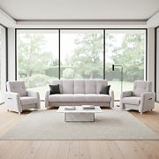 SALI pohovka s křesly, šedá/černá Soro 90