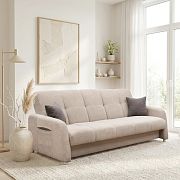 SALI rozkládací pohovka, béžová/tmavě hnědá Soro 23