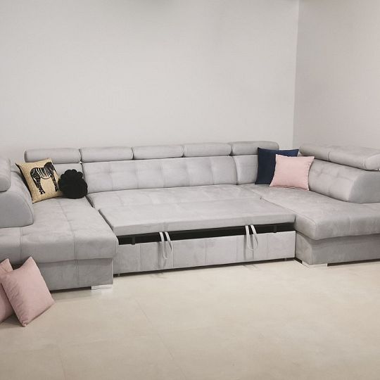 ATLANTIDA sedací souprava do U, UNI, světle šedá Matana 01