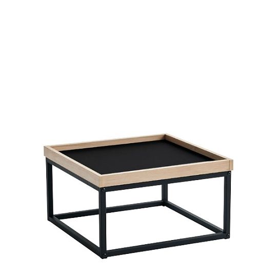 LAGOSA B konferenční stolek, čtverec, černá/dub/černá kov