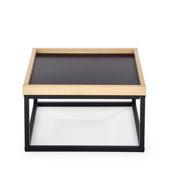 LAGOSA B konferenční stolek, čtverec, černá/dub/černá kov