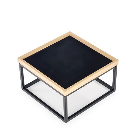 LAGOSA B konferenční stolek, čtverec, černá/dub/černá kov