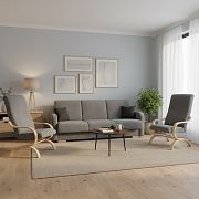 LAOSA sestava pohovka + křesla 3R+1+1, šedá/tmavě šedá Matana 03