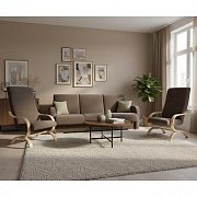 LAOSA sestava pohovka + křesla 3R+1+1, čokoládová/béžová Matana 20