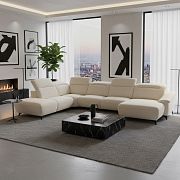 GALAXY sedací souprava do U, pravá, smetanová Misterio 03