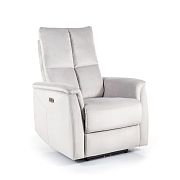 NEO VELVET relaxační křeslo elektrické, světle šedá