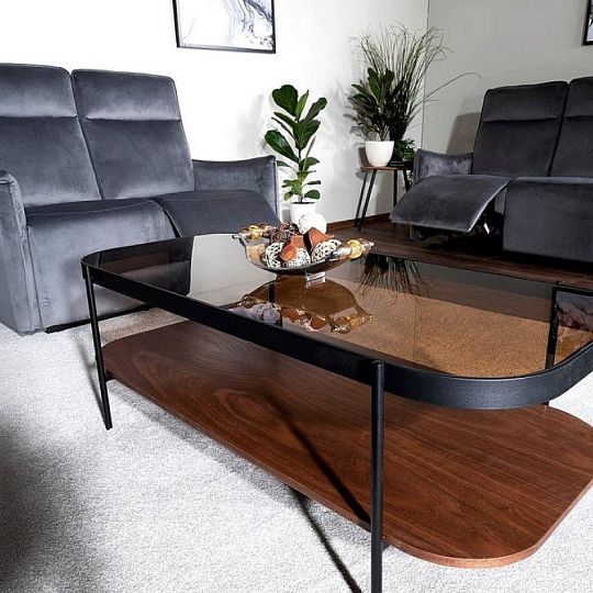 PRIMA A konferenční stolek, ořech/černá