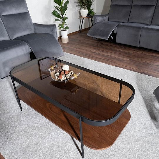 PRIMA A konferenční stolek, ořech/černá