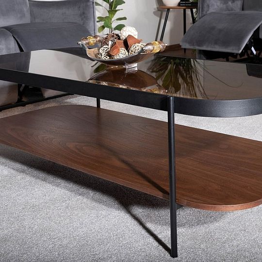 PRIMA A konferenční stolek, ořech/černá