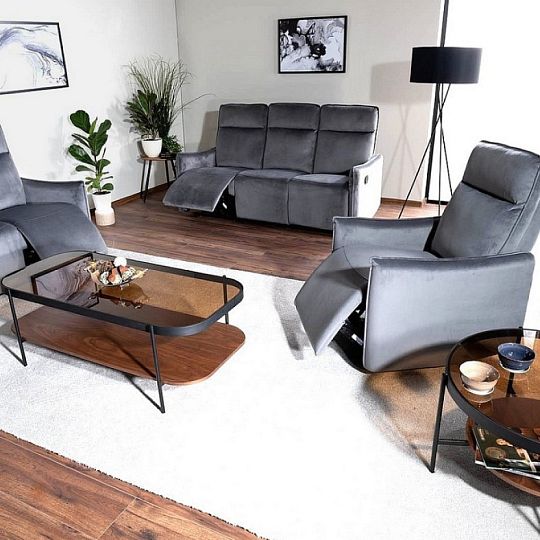 PRIMA A konferenční stolek, ořech/černá