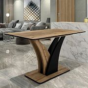 VENTURO jídelní stůl, rozkládací, dub artisan/černá