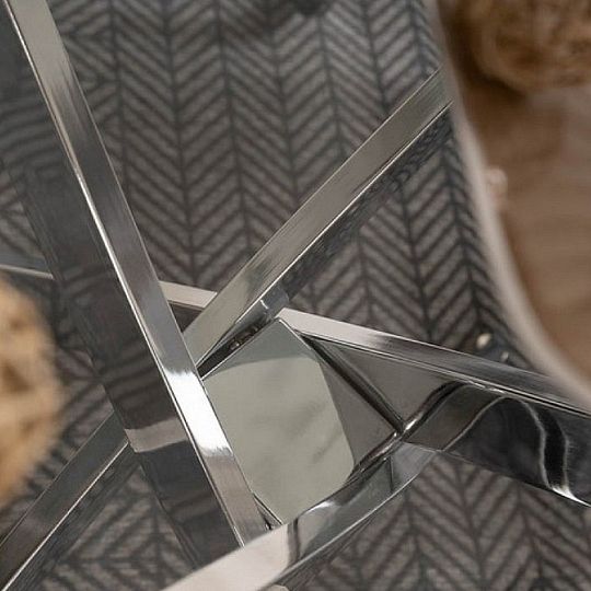 TRENDY AGIS II jídelní stůl 140, sklo/nohy chrom