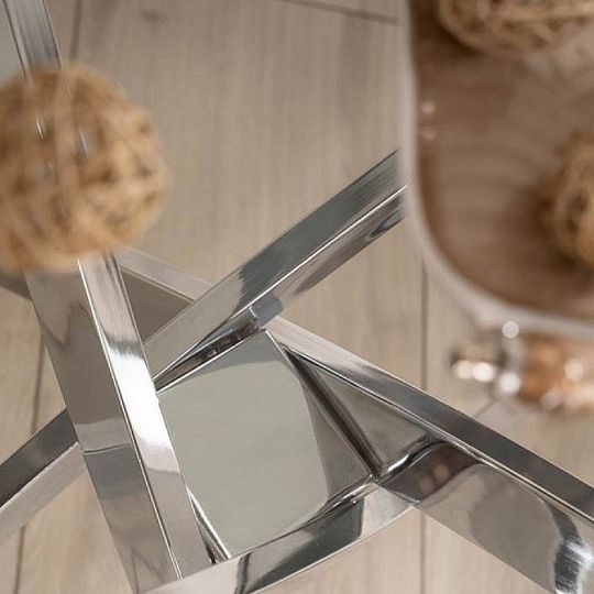 TRENDY AGIS II jídelní stůl 140, sklo/nohy chrom