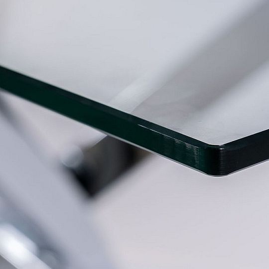 TRENDY AGIS II jídelní stůl 140, sklo/nohy chrom