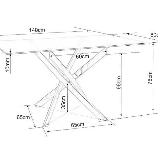 TRENDY AGIS II jídelní stůl 140, sklo/nohy chrom