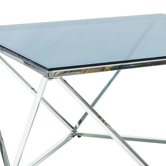 TRENDY SILVER A konferenční stolek, sklo kouřové/stříbrná