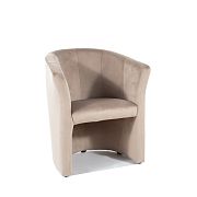 TOM 1 VELVET křeslo, béžová/wenge