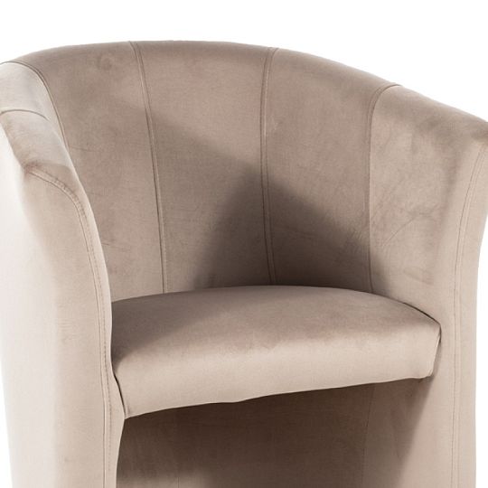 TOM 1 VELVET křeslo, béžová/wenge