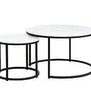 TRENDY DIEGO konferenční stolek, 2ks, bílá/černá