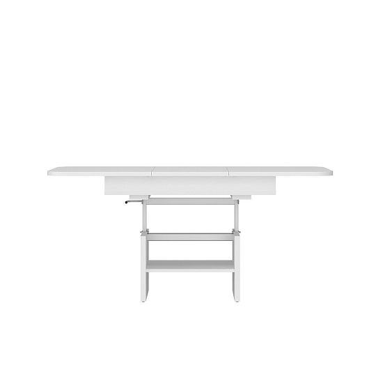 CORTI 03 rozkládací konferenční stolek se zvedacím mechanismem, bílá alpská