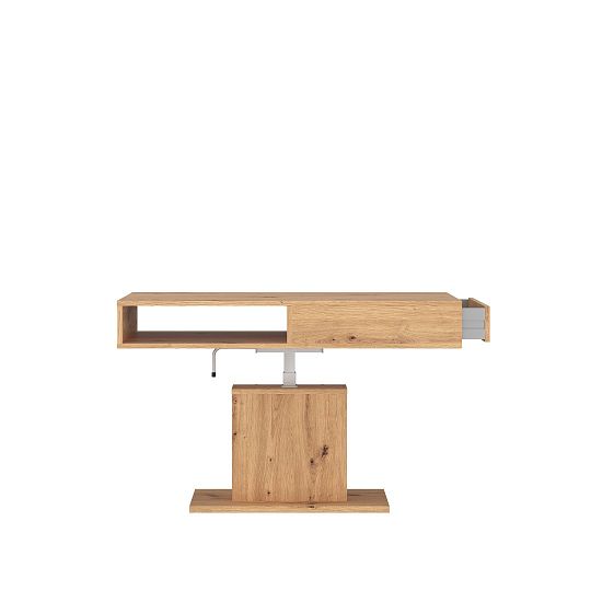 CORTI 04 zvedací konferenční stolek s šuplíkem, dub artisan