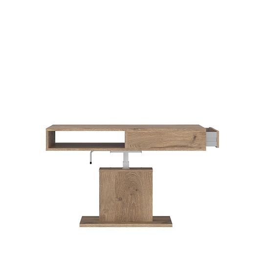 CORTI 04 zvedací konferenční stolek s šuplíkem, dub viking