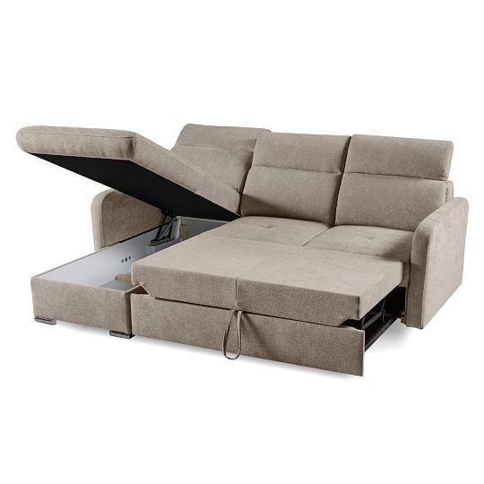 EMPIRIO rohová sedací souprava, univerzální, světle hnědá Storm 09