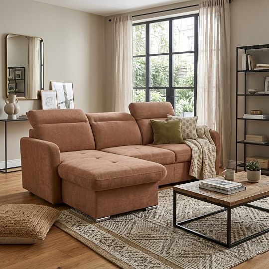 EMPIRIO rohová sedací souprava, univerzální, terracota Storm 54