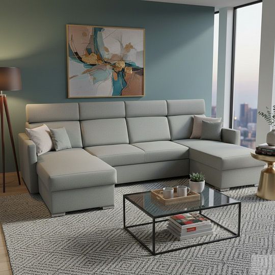 SANTORINI sedací souprava do U, OTT2OTT, univerzální, šedá Wind 89