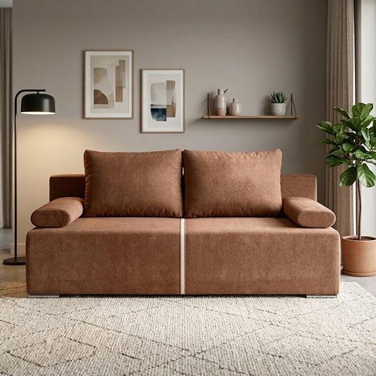 SOLEI rozkládací pohovka, terracota