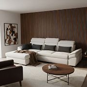 PLAZA rohová sedací souprava, pravá, bílá popelavá Curio 97