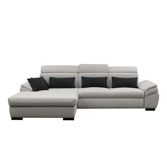 PLAZA rohová sedací souprava, pravá, bílá popelavá Curio 97