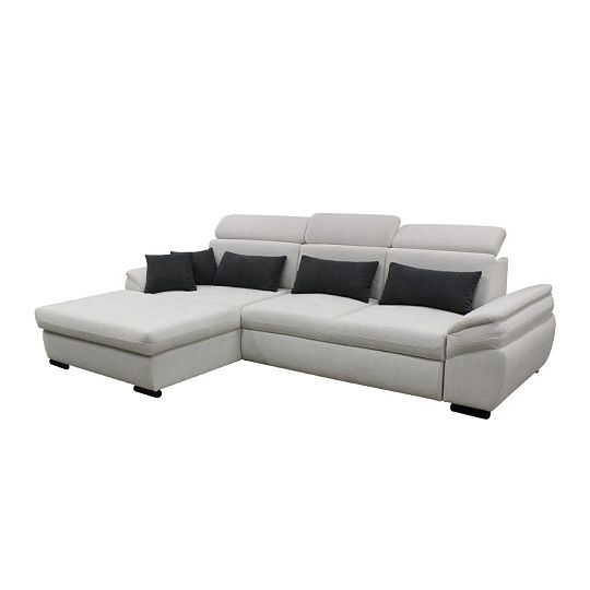 PLAZA rohová sedací souprava, pravá, bílá popelavá Curio 97