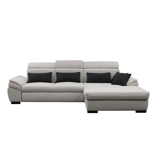 PLAZA rohová sedací souprava, levá, bílá popelavá Curio 02
