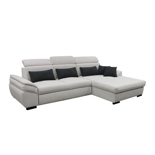 PLAZA rohová sedací souprava, levá, bílá popelavá Curio 02