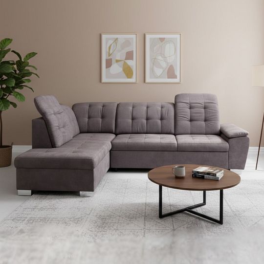 KARETA sedací souprava, pravá, tmavě šedá Castel 93