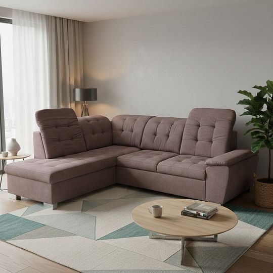 KARETA sedací souprava, pravá, hnědá Castel 20