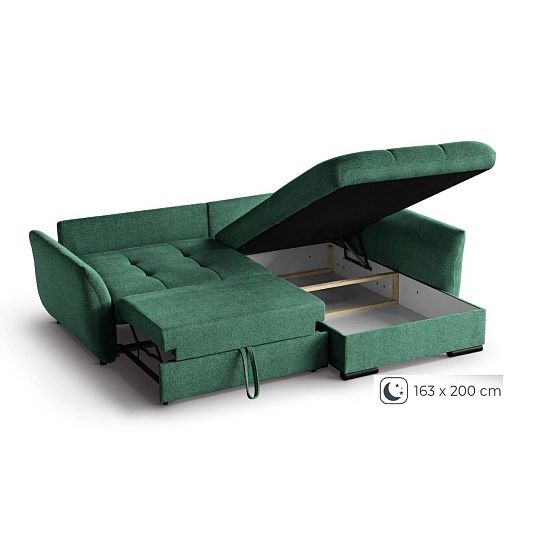 CANDY NEW rohová sedací souprava levá, zelená Bubble 12