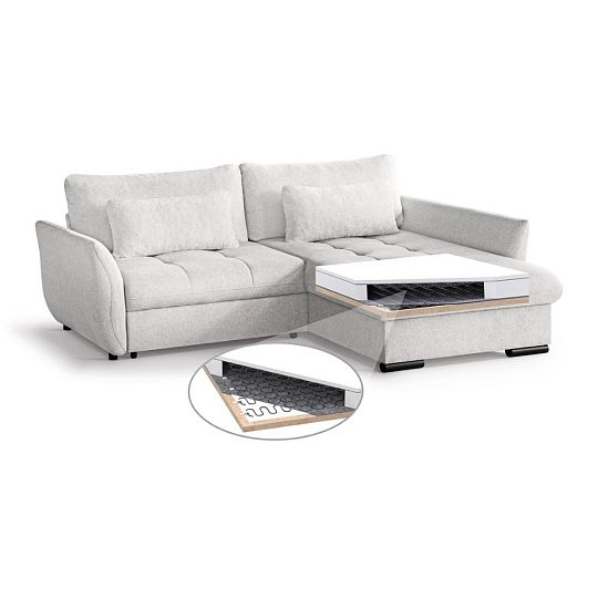 CANDY NEW rohová sedací souprava levá, sněhobílá Bubble 01