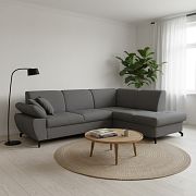 CORIAL rohová sedací souprava, levá, antracit Aragon 97