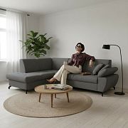 CORIAL rohová sedací souprava, pravá, antracit Aragon 97